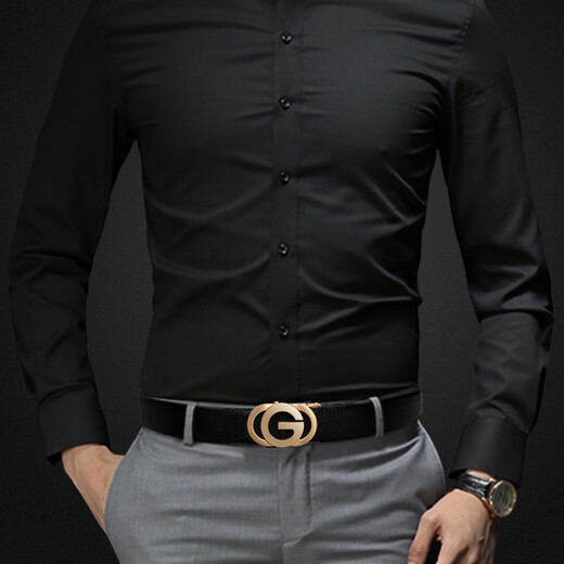 COW belt men's automatic buckle genuine first-layer cowhide belt casual jeans business belt C-858 gold