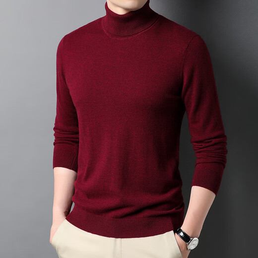 
Anyilun Ordo City cashmere sweater men's turtleneck sweater thickened pure cashmere sweater double lapel winter knitted base shirt turtleneck/molan 185/XXXL Recommended 170-185