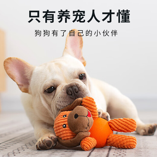 EETOYS cloth plush dog toy, teeth-molding, chewing-resistant, sound-making, interactive puppy companion, boredom-relieving, demolition-proof household pet supplies