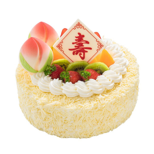 Jingji gives the elderly a creative birthday peach fresh birthday cake party to celebrate the birthday on the same day with same-city delivery 2 pounds