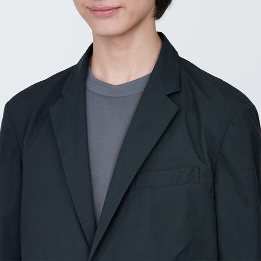 无印良品 MUJI 男式 便携 夹克 男士外套春季款男装 西装小西服AD0VAA4S 黑色 L (175/100A)