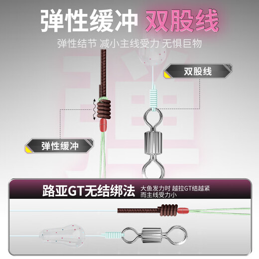 Fishing King main line set 2 rolls of King Kong knot main line fishing line tied with black pit competitive PE knotless line component set fishing line