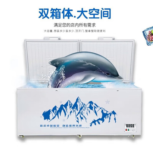 喆祥好太太卧式冰柜大冰箱商用大容量全冷冻家用双温卧式冷柜展示柜温冷柜冷冻冷藏单温铜管肉柜雪柜超薄冷柜 【698】单温丨加大加宽丨5D铜管 -30~0℃【旗舰款铜管制冷】尺寸在图2