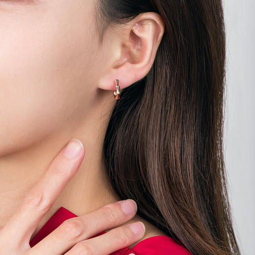 Chao Acer 18K gold earrings, color gold earrings, birthday gift for women, simple style EEK30008418 single style