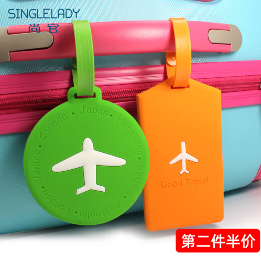 SingleLady travel suitcase boarding pass creative silicone luggage tag information tag shipping tag travel supplies silicone material square orange