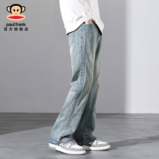 
Big Mouth Monkey (paul frank) American wide-leg jeans men's autumn and winter loose new casual straight-leg trendy brand high street slim pants men's clothing Nostalgic blue 9901H [official authentic] M [recommended 100-120Jin [Jin equals 0.5 kg]]
