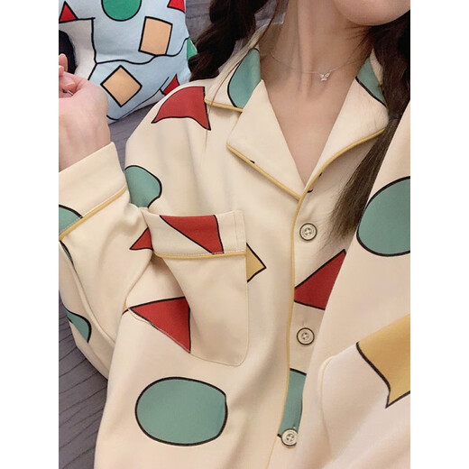 创京懿选蜡笔小新睡衣女生春秋季棉长袖夏天网红风大码二次元服套装 693 M码建议体重80-100斤