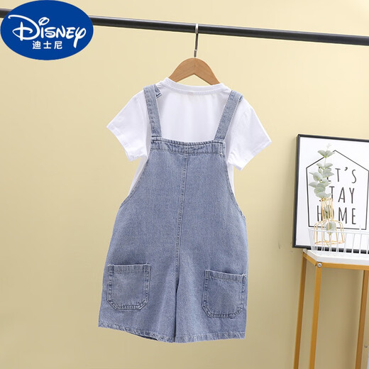 Disney Girls Denim Everly Set 2023 Summer Nuevo estilo Medium Large Children Shorts delgados Camiseta de manga corta Seta de dos piezas Conjunto de dos piezas + Camiseta de manga corta 140 cm Recomendados niños grandes grandes de 8-11