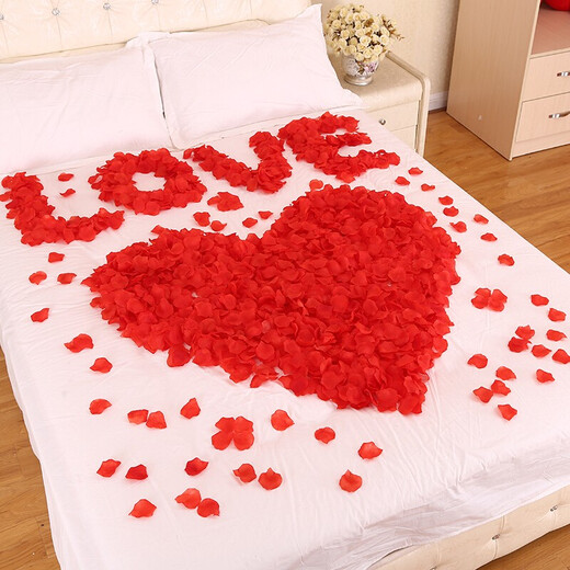 Fei Ai 1000 pieces of fake rose petals for marriage proposal and confession, wedding decoration supplies, wedding room decoration, wedding hand-spreading flowers, pink 1000 pieces