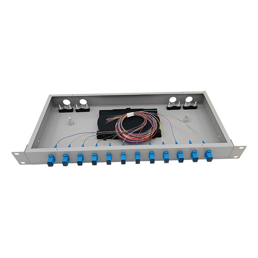 普联光迅 机架式光纤终端盒12口24口48FCSCLC光纤配线架12芯24芯光缆熔接盒含尾纤法兰 机架式12口SC光纤终端盒(含尾纤法兰满配)