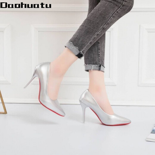 Daohuatu 45 large size men's shoes 20 autumn new pointed toe stiletto sexy women's high heels cross-dressing transvestite 43 gold 10cm 44