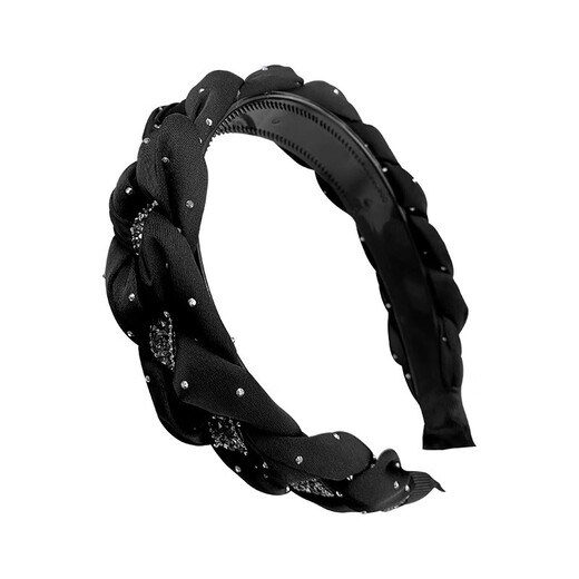 Zhuo Keke high-end exquisite high skull headband for women 2025 new style headband high-end rhinestone temperament face wash hairpin headwear black rhinestone twist headband