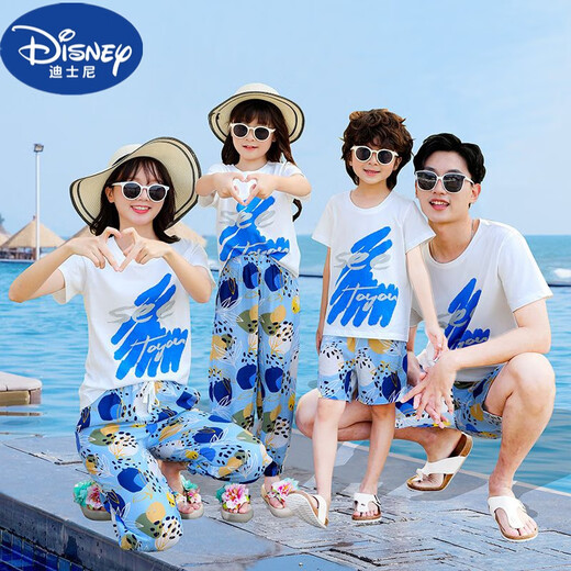 Disney (Disney) beach parent-child clothing summer clothing new family of four and three fashionable suits for sixty-one mother-daughter clothing Sanya suit 9887 boy baby 100 (suitable for 25 Jin [Jin equals about 0.5 kg])