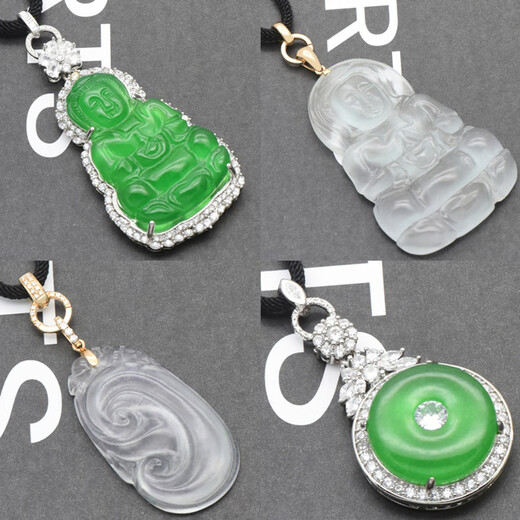 DL 1998 Fat Donglai same style 18k gold universal buckle 18K gold inlaid with diamonds high cargo rope double safety switch diy accessories 18K gold medium solid model round diamond + circle full diamond model