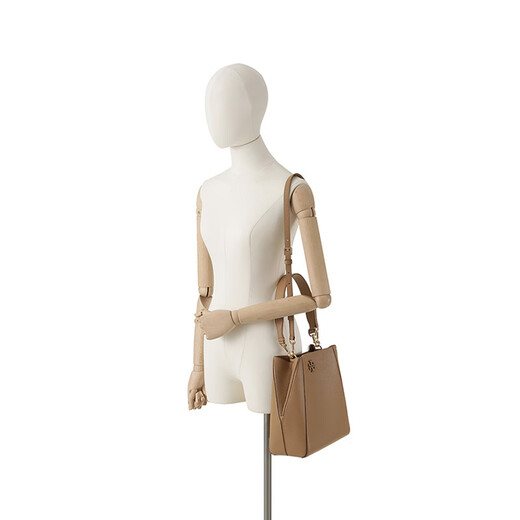 Tory Burch's new product, women's MCGRAW series deformation bucket bag, single shoulder crossbody bag, women's bag gift for women 158499 227 Tiramisu double T LOGO