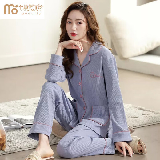 MODAL 2022 NOUVEAU PAJAMAS POUR LES FEMMES AU PRINDIT ET DE L'AUTONNE COTON PURT LARGES DES CHARGES À MANDE À LONGE PLUS TAILLE COTTON FULL COTON SET 9276 [GOLDEN TEA] 3XL [suggéré 160-180]