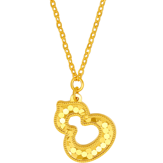 Saturday Blessing Pure Gold Gourd Pendant Gold Necklace Girl Birthday Gift Price A0612811 About 3.31g