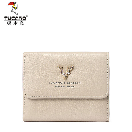 Woodpecker (TUCANO) women's wallet short 30% off sweet lady first-layer cowhide thin wallet practical birthday gift for girlfriend