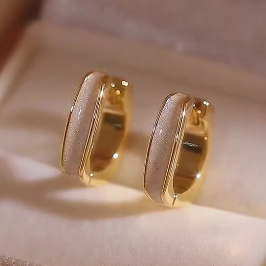 Yongjie Square Geometric Earrings Women's Trendy Light Luxurious Temperament High-end Niche Earrings Women's Earrings for Girlfriends Chinese Valentine's Day Gift Square Earrings Gold G228