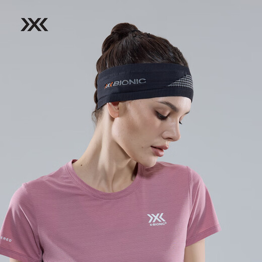 XBIONIC4.0男女运动压缩头带发带止汗导汗带健身瑜伽篮球跑步吸汗 G087 碳黑/珍珠灰 M 头围（54cm-58cm）