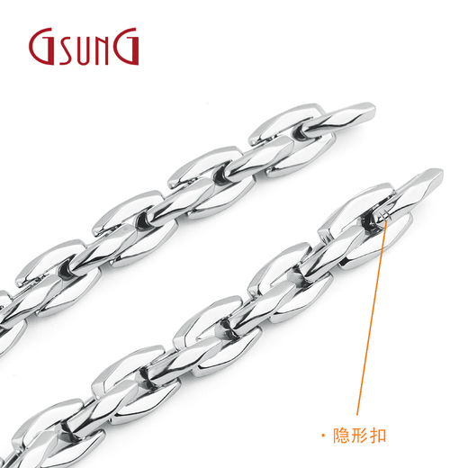 GsunG platinum PT950 men's bracelet is stylish and fashionable, new glossy cross women's invisible buckle chain, customized depository shot, single shot is invalid and will not be shipped.