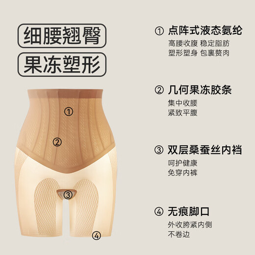 MiiOW Women's Slimming Pants Buttocks Lifting Tummy Slimming Slimming Pants Strong Belly Slimming Highly Elastic Breathable Underwear-Free Safety Pants
