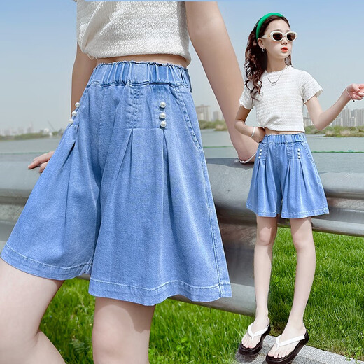 Lefei Dog Girls Denim pantalones de mezclilla con pantalones de verano nuevos de moda