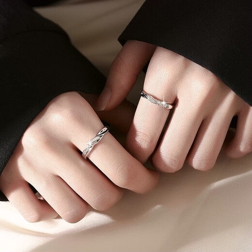 Luruo PT950 platinum couple rings for men and women, high-end engraved live platinum rings for couples, gift for boyfriend and girlfriend, platinum love ring for women (live mouth can be adjusted)