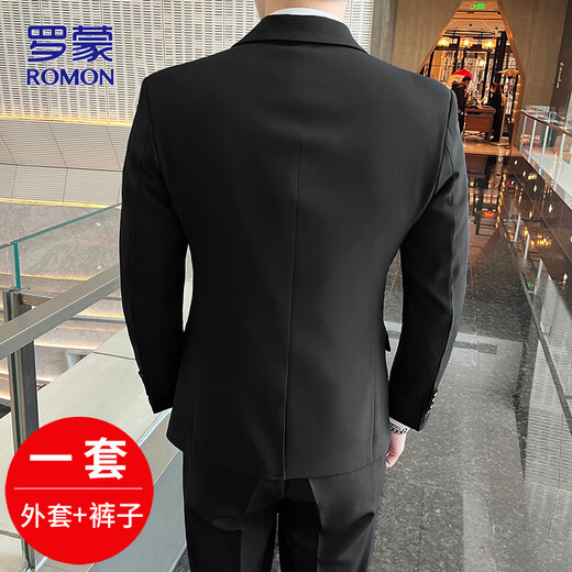 Romon Suit Men's Spring y Autumn Business Slim Suit Slim's Formal Wating Vestido de novia para hombres 2XL