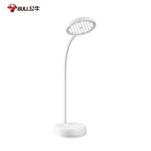 公牛（BULL）插座台灯阅读灯学习专用护眼学生宿舍书桌插电小夜灯带接线板 插座台灯二合一 五孔+两孔-1米