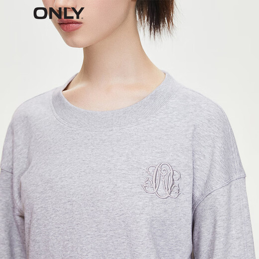Solo la moda de otoño e invernal de hombro suelto de manga corta de manga larga para mujeres 12349S002 G11 Color gris claro xs 155/76a