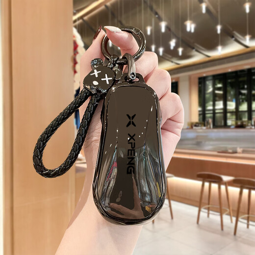 意迈小鹏p7钥匙套g6汽车g9高级p7i男p5壳g3扣g3i女x9包用品2024新款24 E款镜面枪色-暴力熊编绳