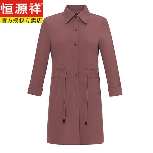 恒源祥2025新款妈妈春秋洋气薄款外套中年女春装风衣穿中老年中长款上衣 橘红色 5XL 建议140-160斤内