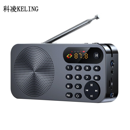 Keling Keling F5 radio for the elderly semiconductor FM broadcast mini portable elderly storytelling machine charging plug-in card small audio walkman player Level 4 and 6 listening test deep space gray + 16G card contains 4138 songs and operas