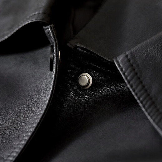Shandubila is a smart and handsome classic versatile lapel pocket design motorcycle jacket women's leather jacket black L