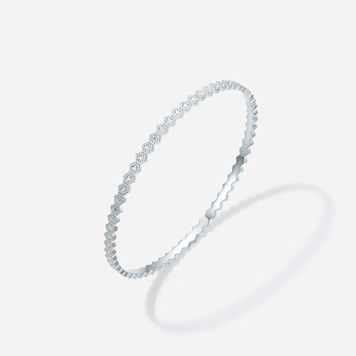 Saturday Fortune (ZLF) pt950 platinum bracelet for women, simple geometric car pattern shiny solid bracelet for girlfriend 56mm-13.33g