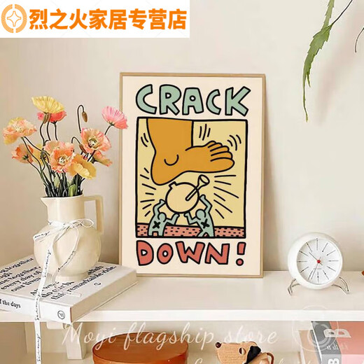 
Keith Harlem Pop style abstract graffiti decorative painting niche trendy bedroom bedside hanging painting restaurant art mural JD15869 70*100cm