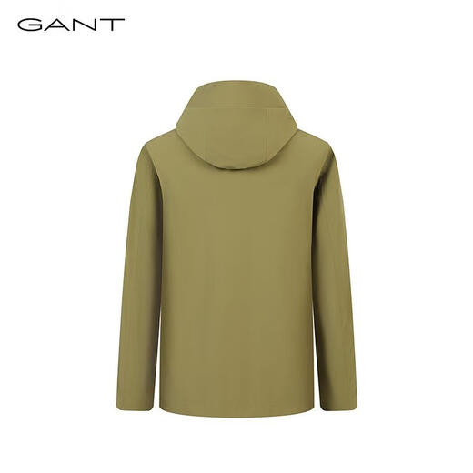 GANT/甘特秋冬24新款男士日常户外拉链口袋抽绳连帽夹克纯色外套 701-黄绿色 M