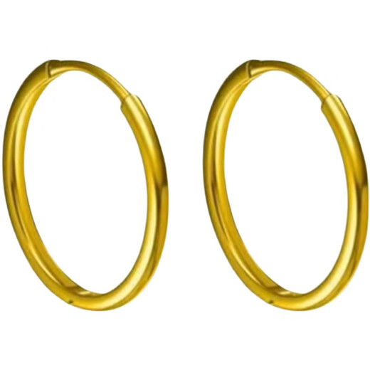 Congye pure 18K gold earrings, round earrings, thickened buckles, DIY necklaces, pendants, earrings, earrings, plain gold accessories, pure 18K gold earrings, support re-inspection, compensate 10% for fake ones
