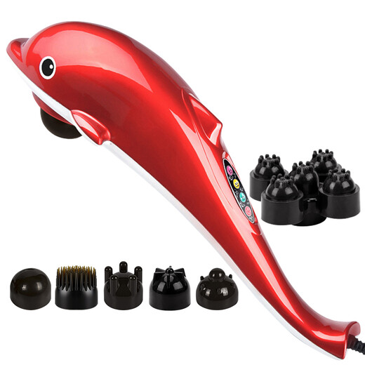 
Anshang Cervical Massager Charging Wireless Smart Computer Commercial Handheld Electric Beat Massage Stick to Hit Shoulders, Waist, Legs, Meridians and Dolphin Full Body Massager Gift Plug-in Smart Version with 6 Heads (Three-speed Strength and Six Modes)