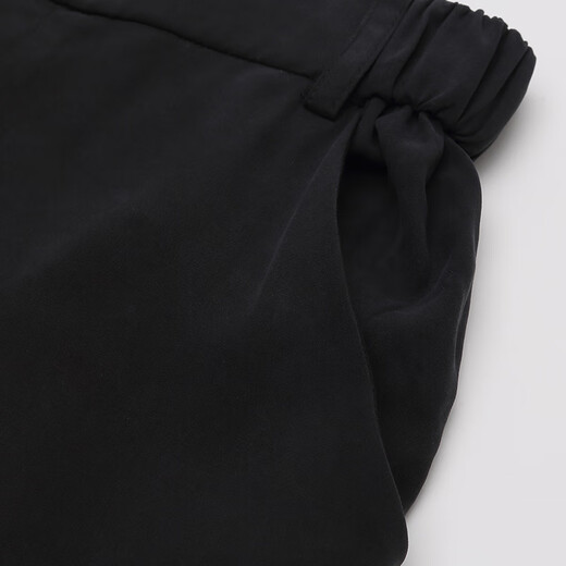 Pipi Dog Spring and Summer Nuevo pantalón casual de seda Camina de mujer Mulberry Silk Pin recto Pantalones delgados delgada 701 Negro M 160/64A
