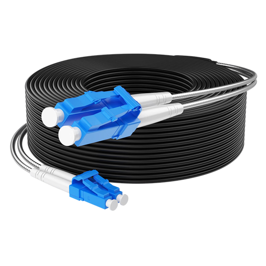 Nokoxin outdoor flame retardant field optical cable single-mode double-core jumper lc-lc-sc 2-core fiber jumper armored outdoor waterproof sun protection fiber cable long tower base station communication outdoor field optical cable single-mode double-core (LC-LC) 50 meters