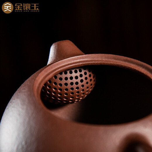Gold inlaid jade Kungfu purple clay tea set complete set purple clay pot teapot teacup Yixing raw ore high-end gift box Xishi teapot set