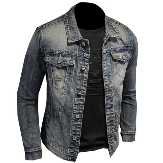 
ANDSEEYOU Brand Denim Jacket Men's National Trendy Clothing 2025 Spring New Fashion Simple Slim Denim Jacket Men 687 Models L