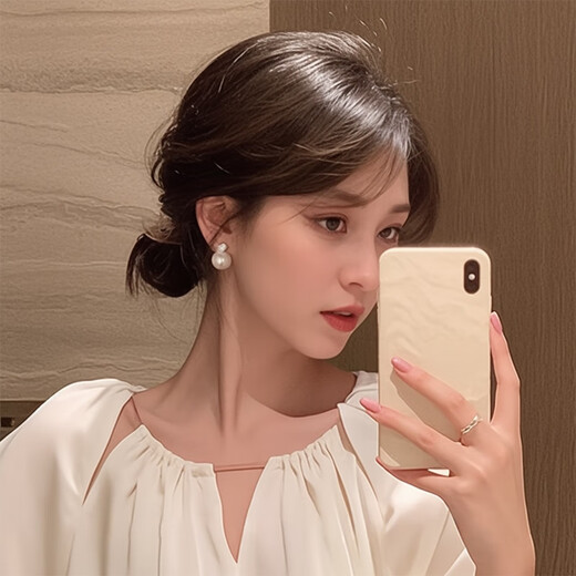 乐卡利戴妃款珍珠耳钉女新款潮轻奢高级感气质耳饰法式小众爆款耳环礼物 戴妃款闪钻珍珠  10mm