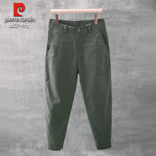皮尔卡丹（pierre cardin）休闲裤子男夏季薄款潮流百搭韩版修身小脚裤棉质小个子锥形九分裤 黑色百搭九分裤(品质) 31 120-130斤