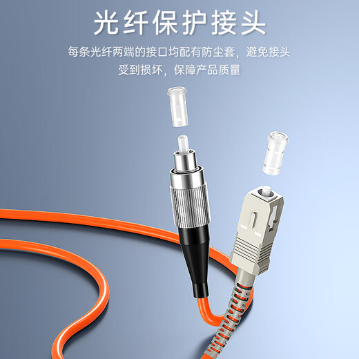 SK-LINK 光纤跳线 ST-SC千兆多模双芯SC-ST光纤线OM2机房UPC尾纤50/125um低烟无卤1米 SK-TX1GMM-2STSC1M