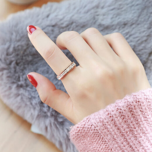 Fat Donglai same style 18k gold ring for women au750 18K gold AU750 rose gold baby's breath couple ring 2025 18K color gold baby's breath ring 4MM US size 8 country