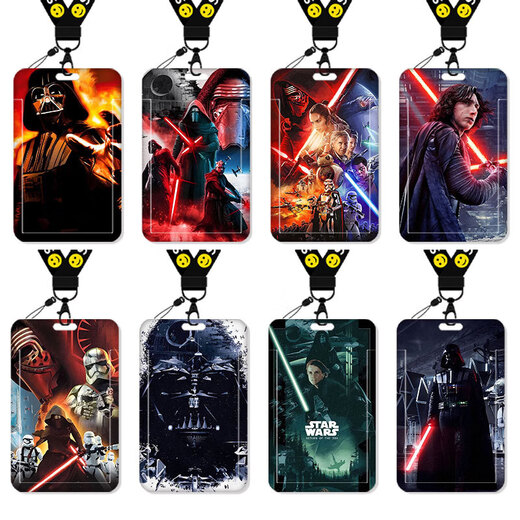 Suitable for Star Wars Card Packages for Meal Cards Campus Cards Bus Card Student Water Cards Work Cards Work Cards Certificate Sets (Card Sets + Black Short Leather Rope) KA11969