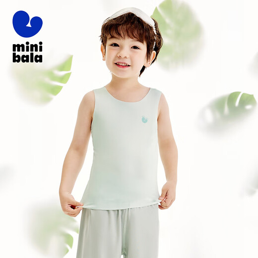 Mini Balabala Plant Core Sky Boys and Girls Children's Underwear Sweat-Absorbent Breathable Bottoming Vest Pink Green 40366 110